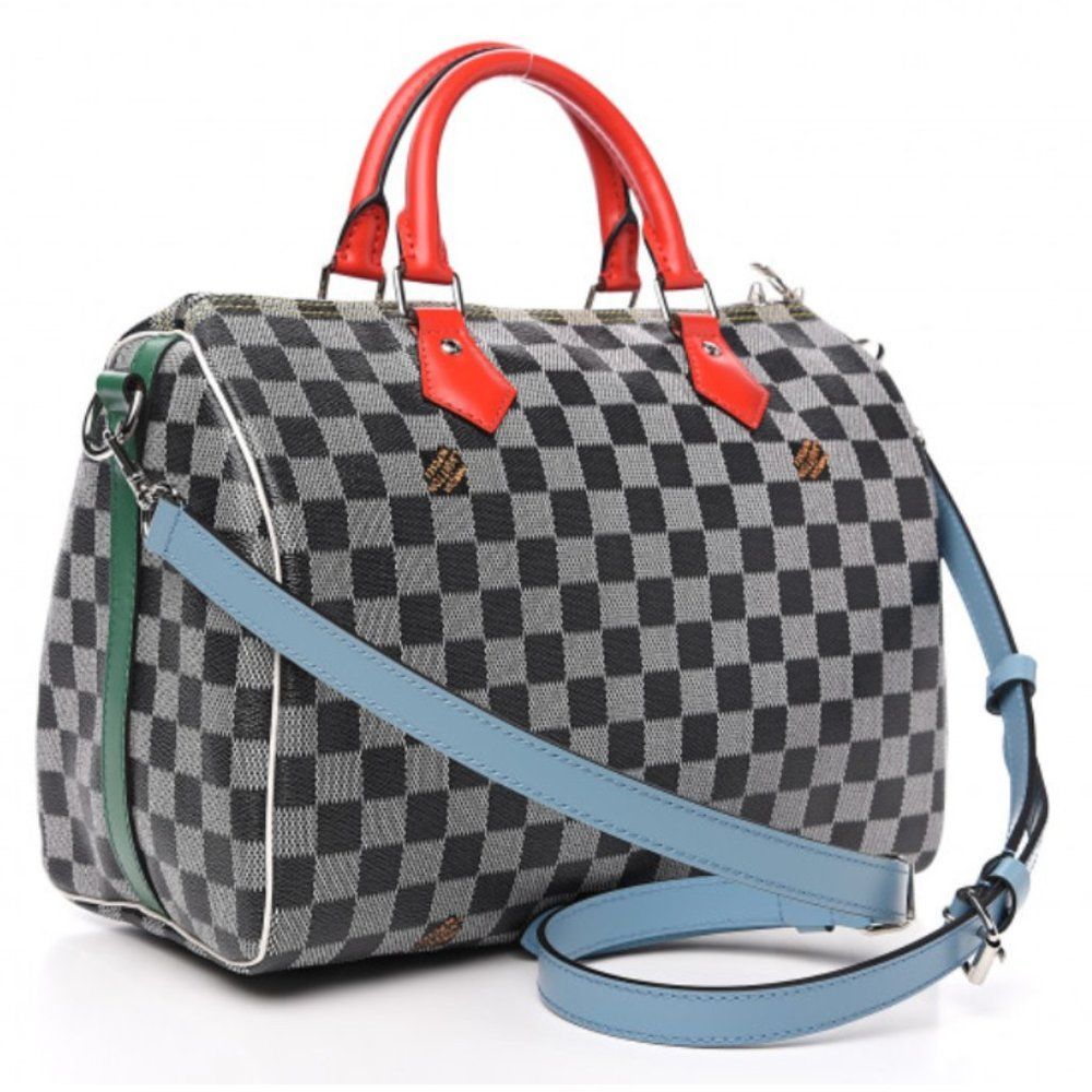 Louis Vuitton damier Speedy bandouliere 30 bag black&white Ghesquiere crossbody